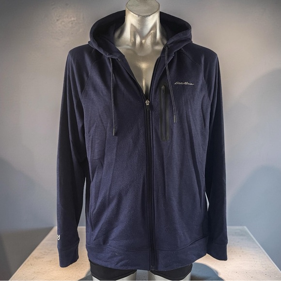 Eddie Bauer Men's Dark Blue Zip-Up Sweater size L - Picture 1 of 4